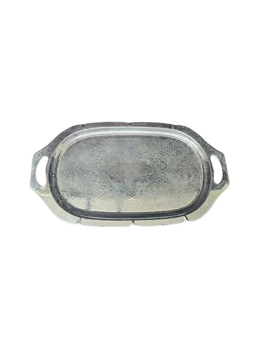 Vintage Krome Kraft Farber Bros New York 16" Silver Plated Serving Tray Platter